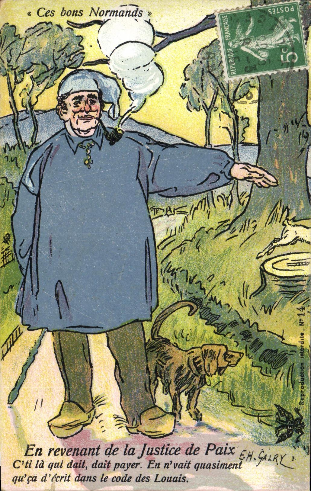 CPA En Revenant de la Justice de Paix Ces bons Normands Chein 