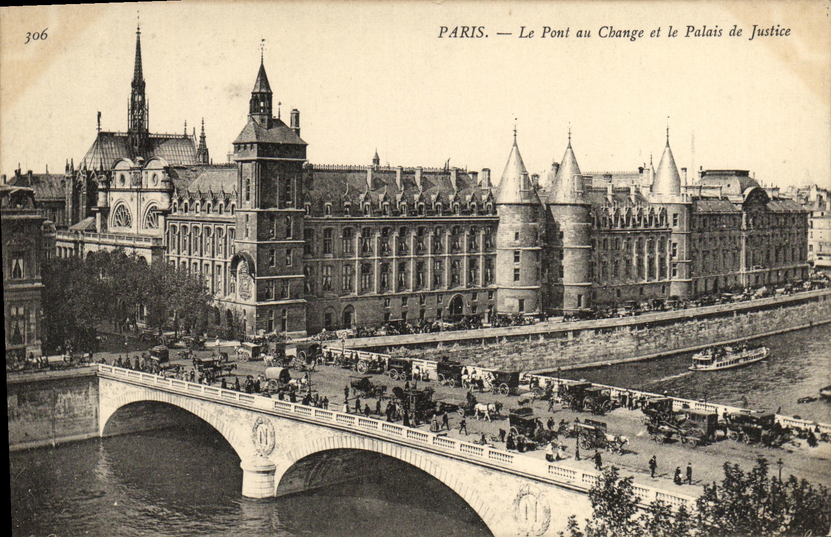 CPA Paris Le Pont du Change et le Palais de Justice