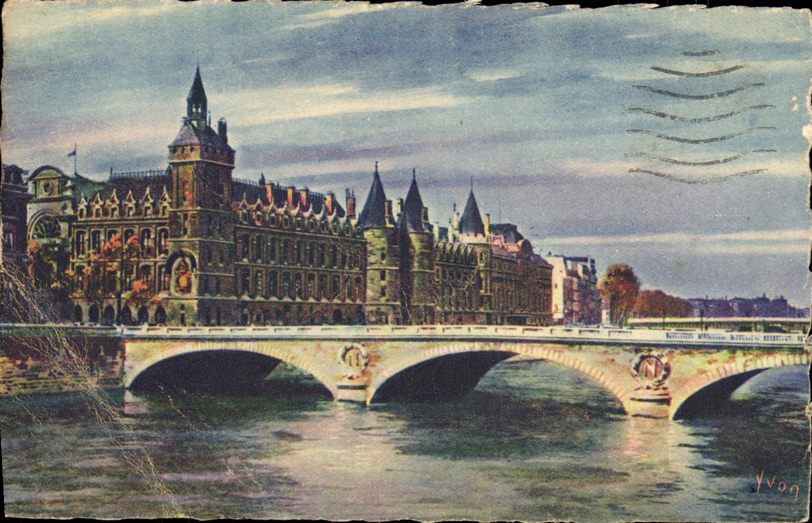 CPA Paris Le Palais de Justice et le pont au change