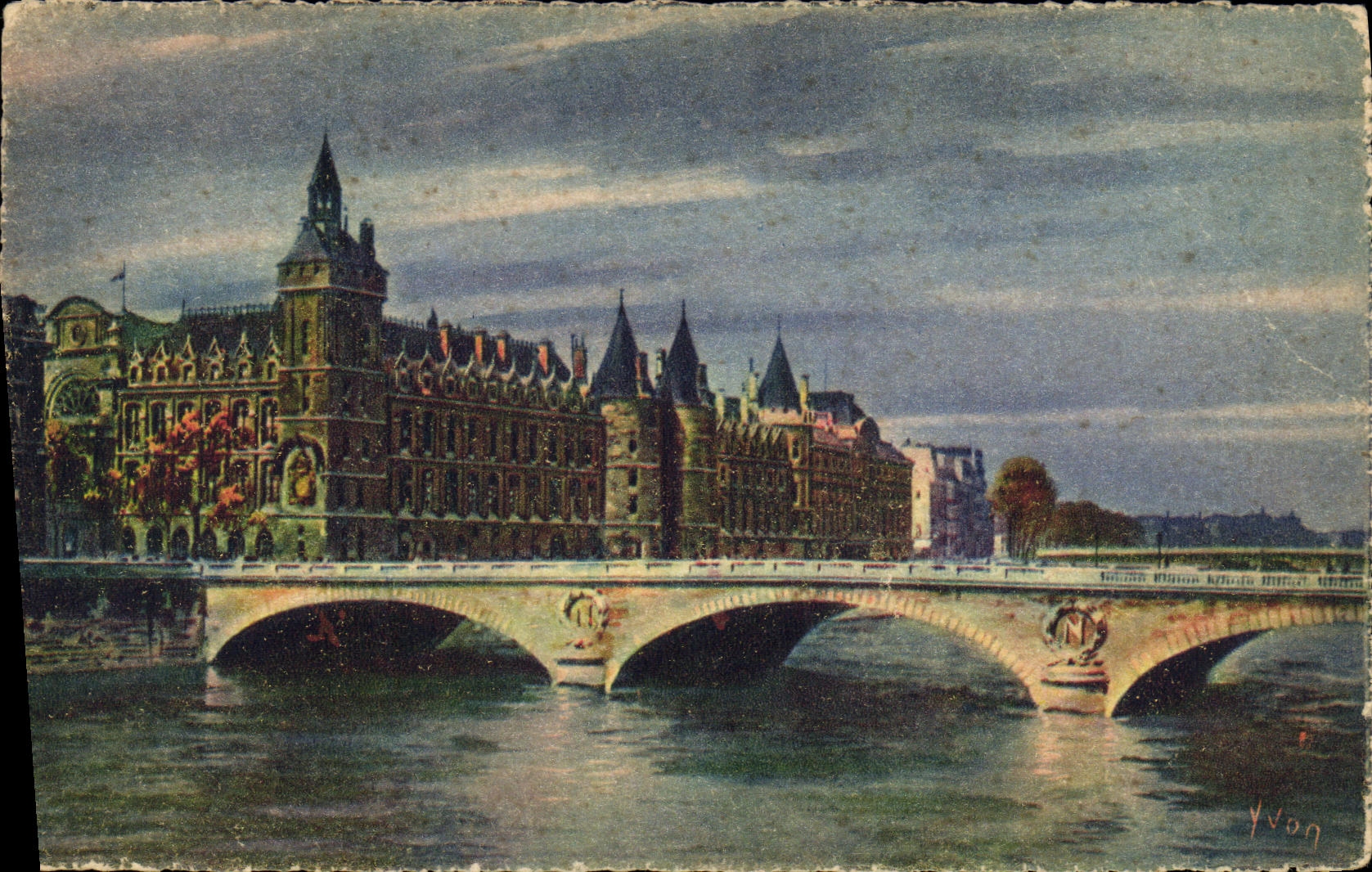 CPA Paris En Flanant Le Palais de Justice et le pont au change