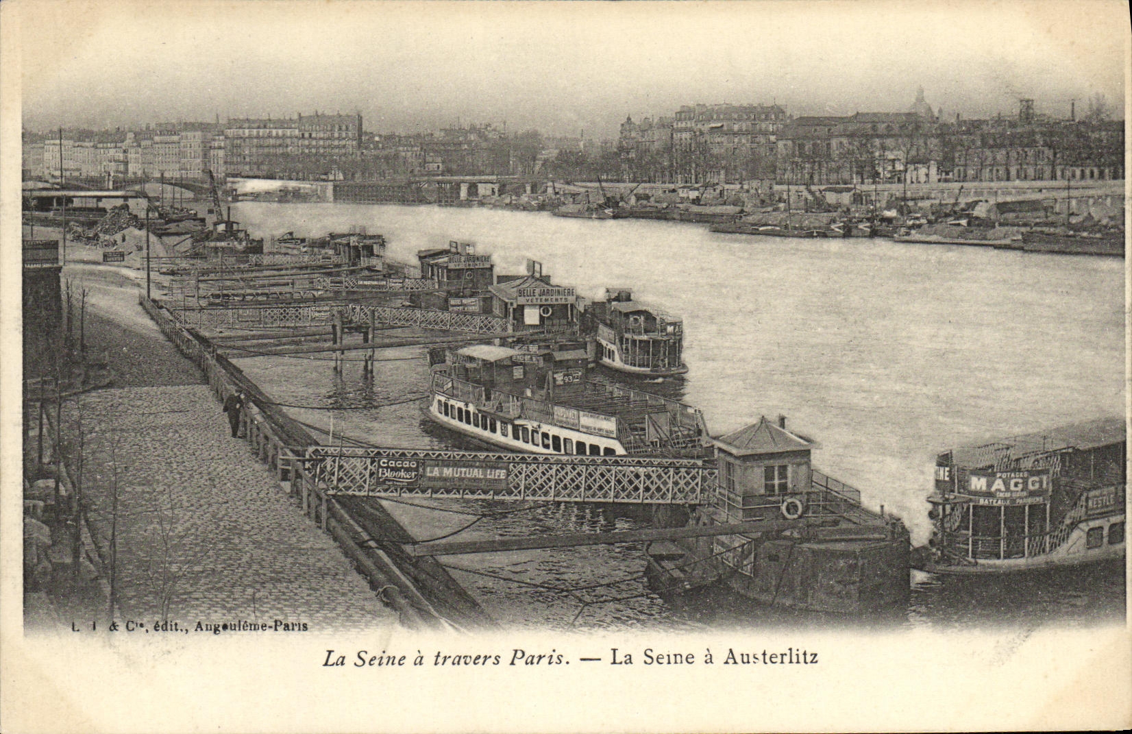 VINTAGE POSTCARD the Seine through Paris the Seine has Austerlitz