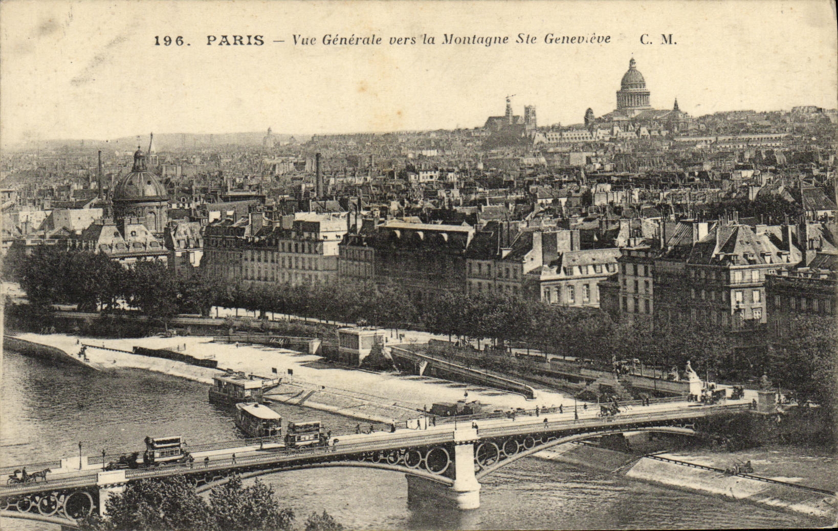 VINTAGE POSTCARD Paris View towards the Mountain co  Genevieve