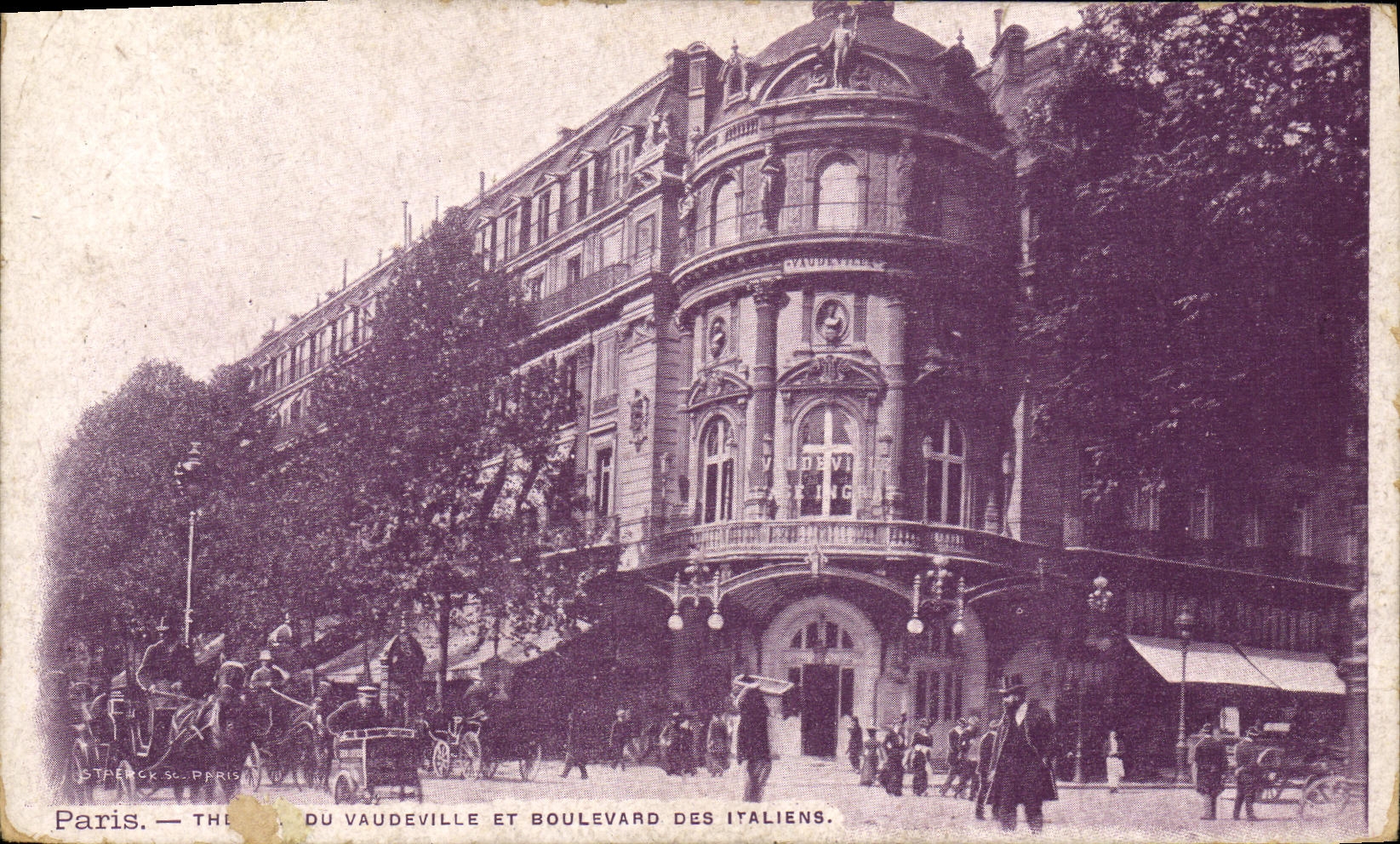 CPA Paris Theatre du Vaudeville et Boulevard de Italiens