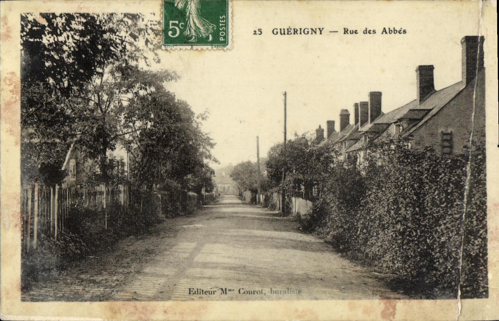 VINTAGE POSTCARD Guerigny Street of the Abbots