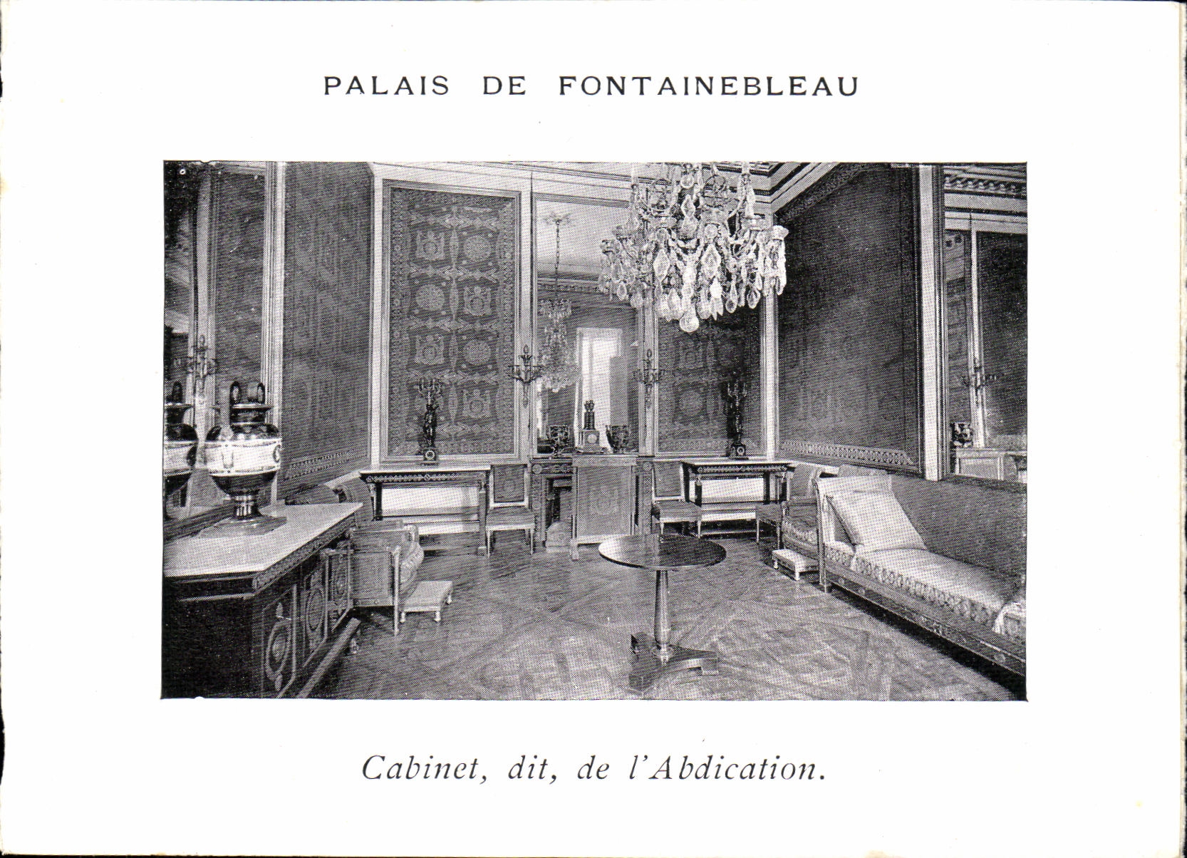 VINTAGE POSTCARD Palate of Fontainebleau Cabinet known as of L abdication