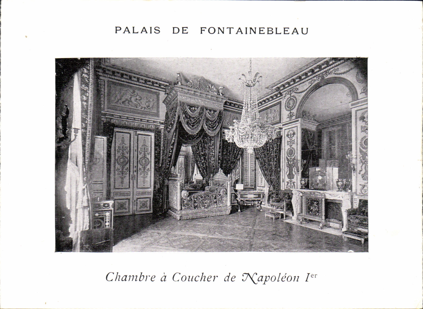 VINTAGE POSTCARD Palais of Fontainebleau Chambre has Coucher of Napoleon L er