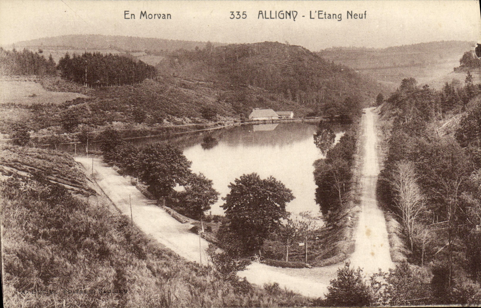 VINTAGE POSTCARD In Morvan Alligny L New Pond