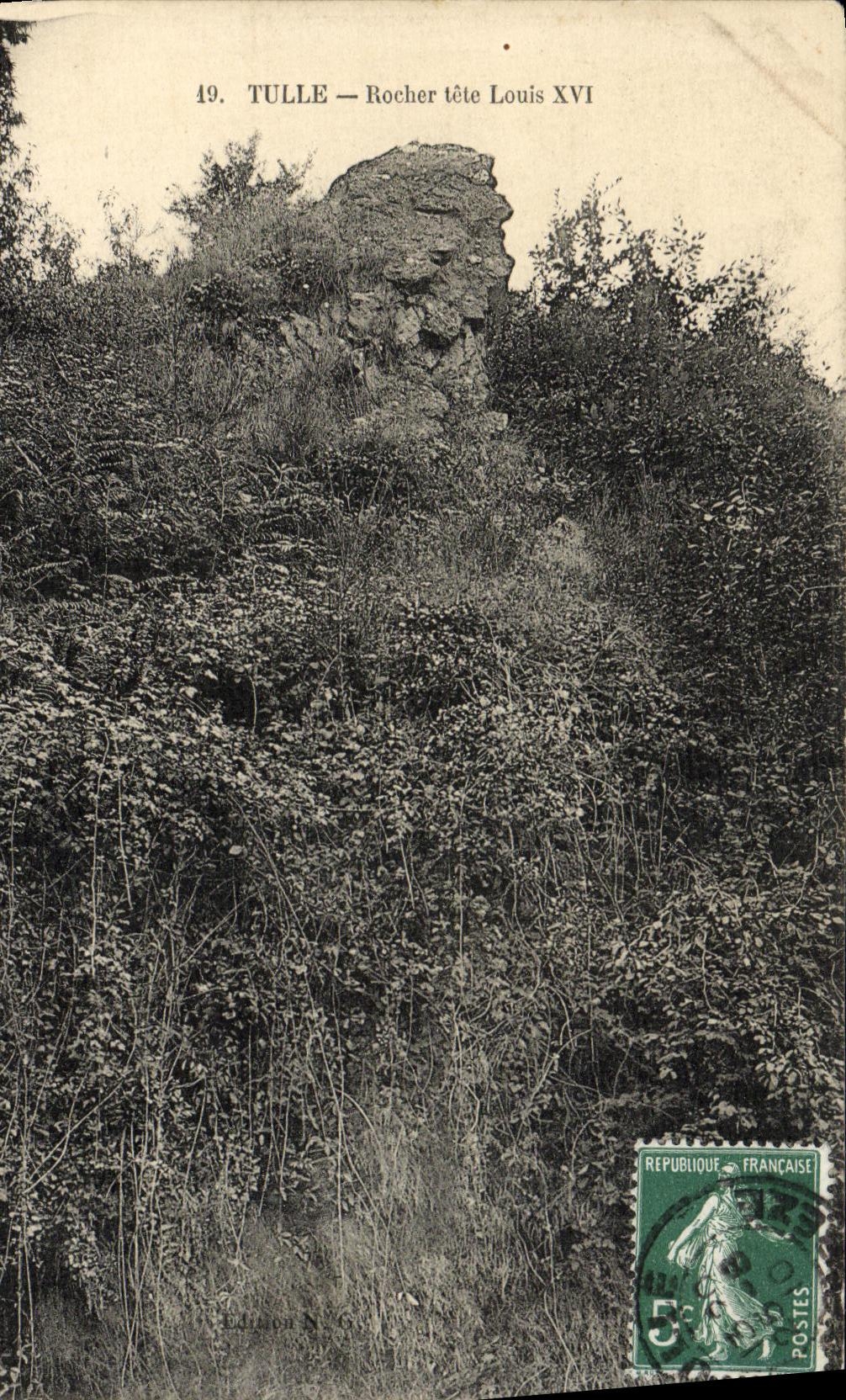 VINTAGE POSTCARD Tulle Rock head Louis XVI