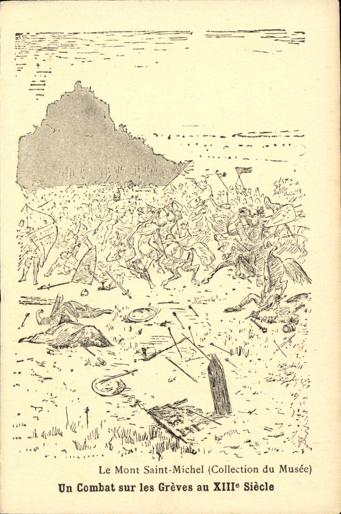 CPA Le Mont Saint Michel Un combat sur le Greves au Xllle Siecle
