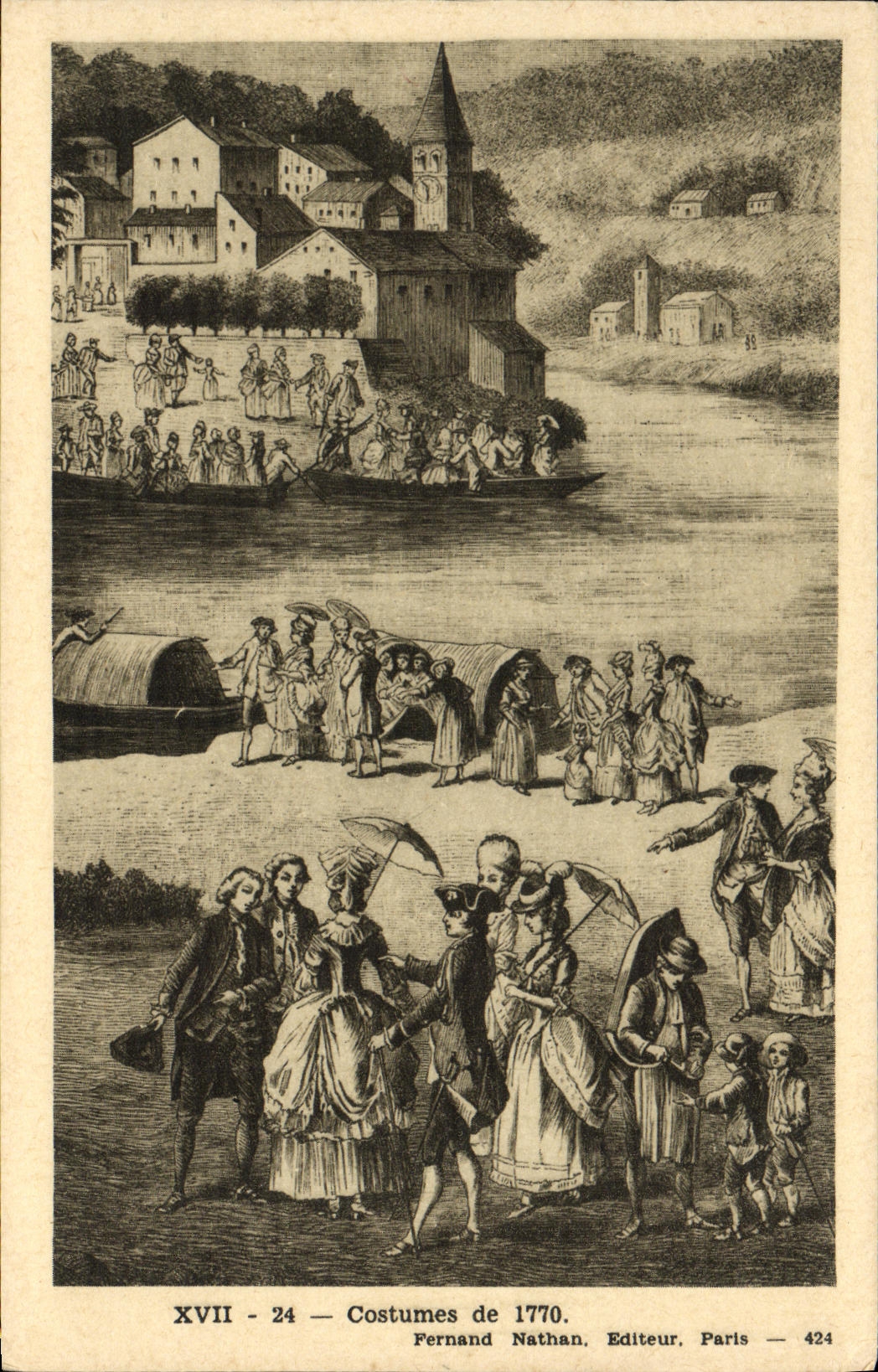 VINTAGE POSTCARD Costumes of 1770 Folklore