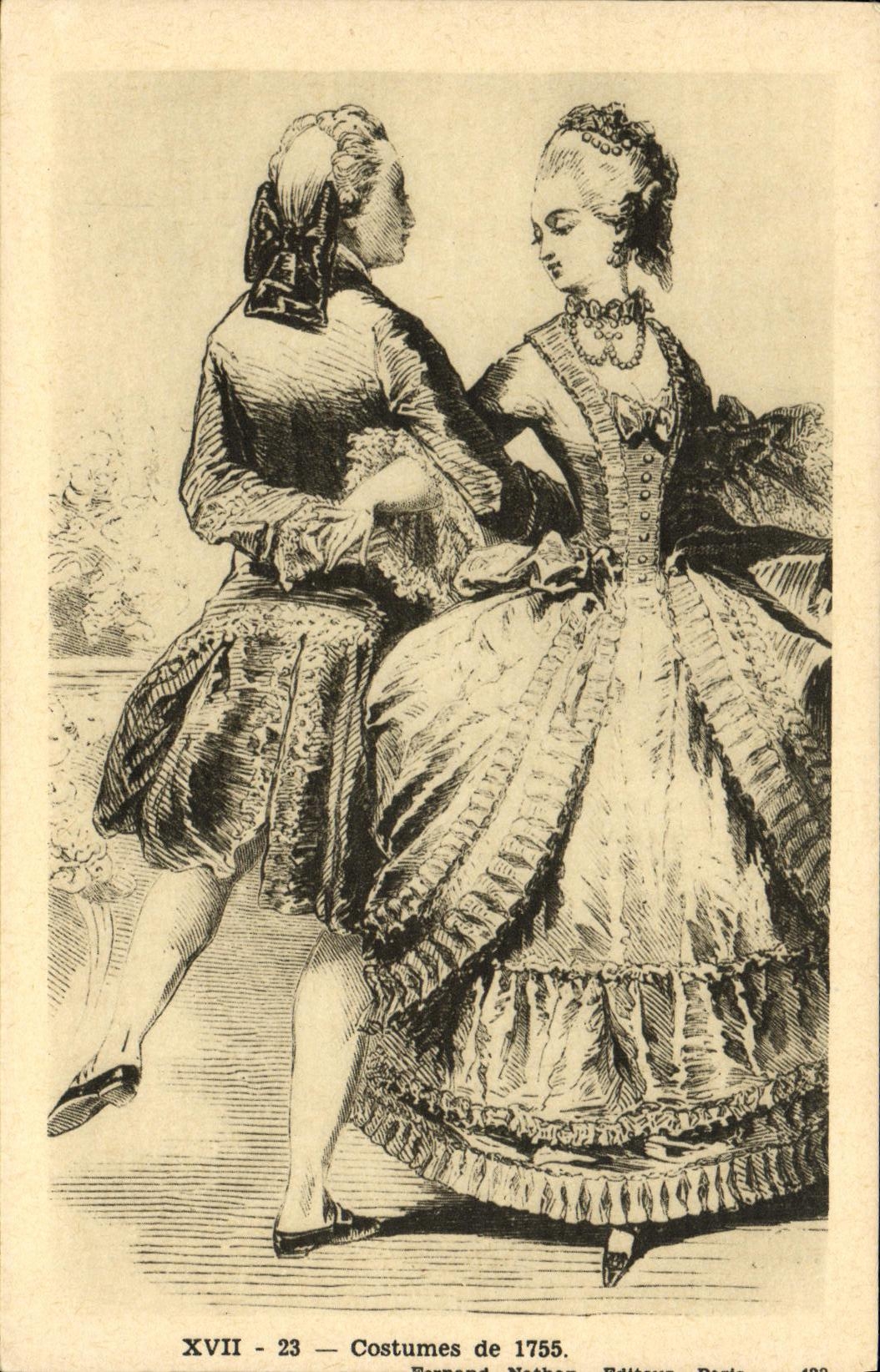 CPA XVll Costumes de 1755