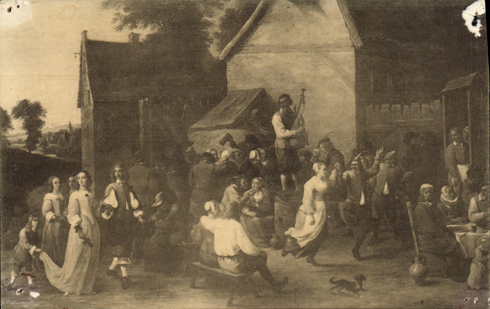 VINTAGE POSTCARD David Teniers the Village fair Museum of Brussels