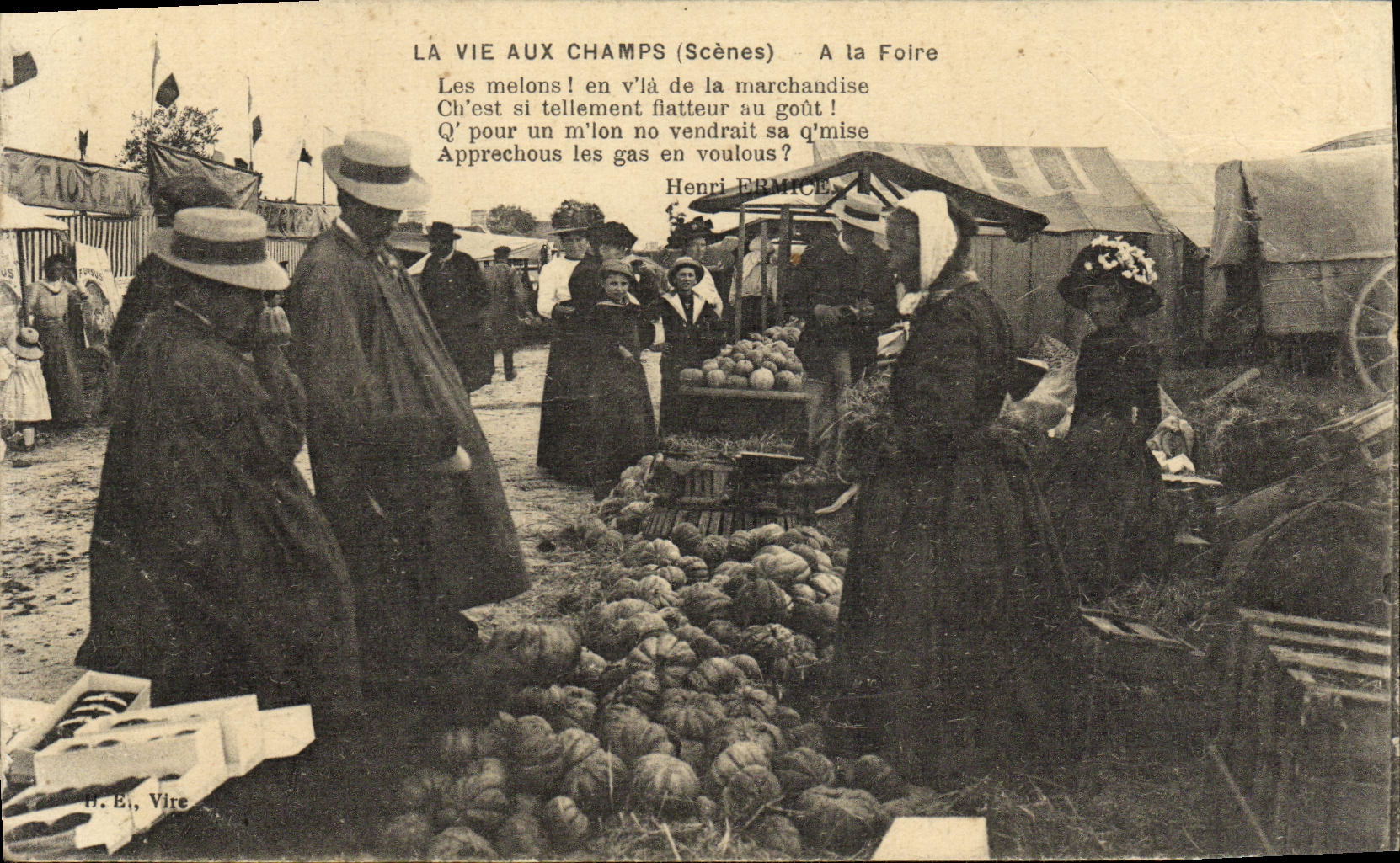 Vida de pais de la POSTAL de la VENDIMIA con la feria