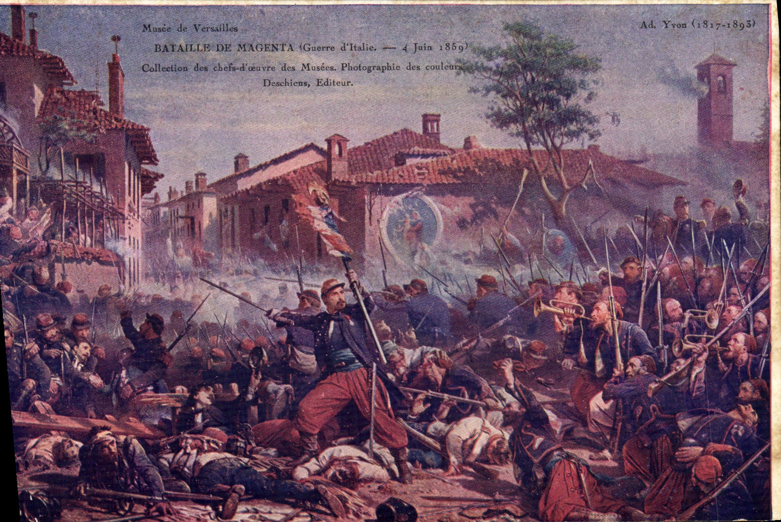 VINTAGE POSTCARD Musee of Versailles Battles of Magenta War D Italy Militaria June 4th 1859