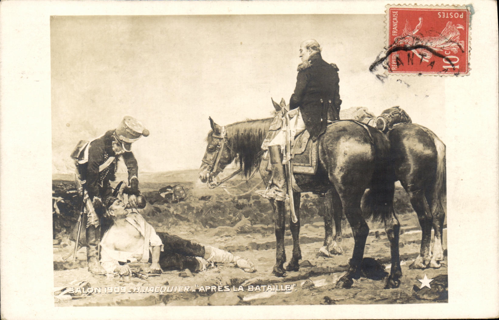 VINTAGE POSTCARD After the Battle Jacquier Living room 1909 Militaria