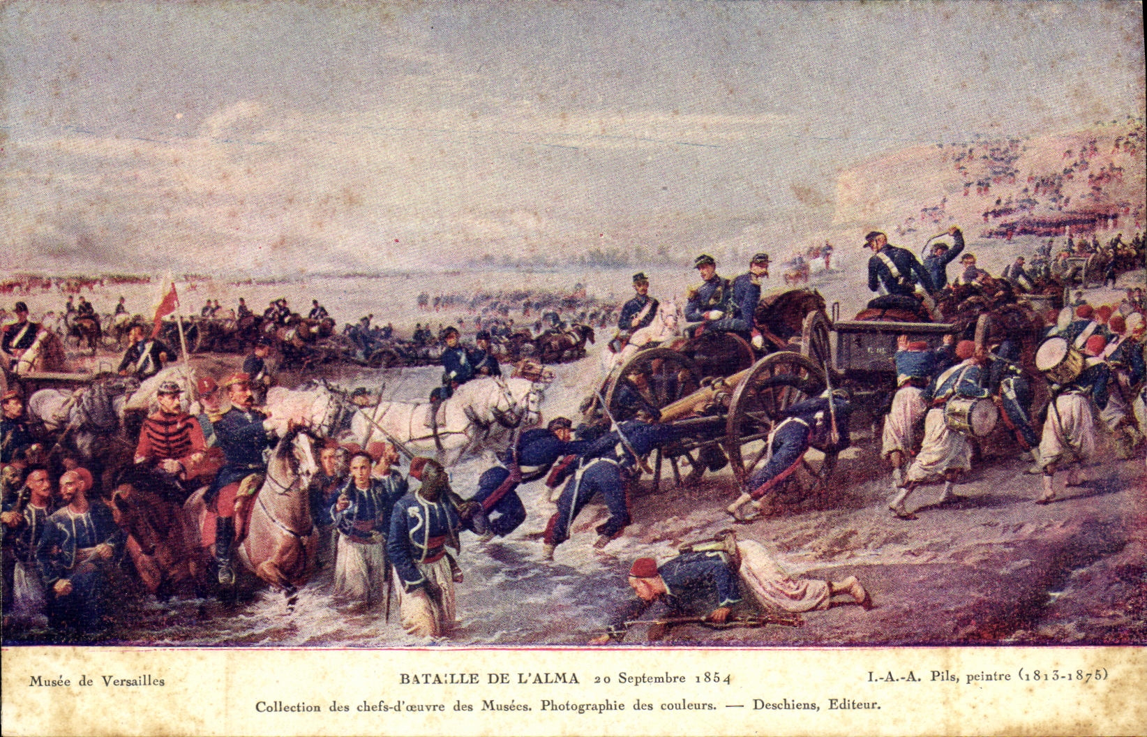VINTAGE POSTCARD Musee of Versailles Battles of L Alma 1854 Militaria