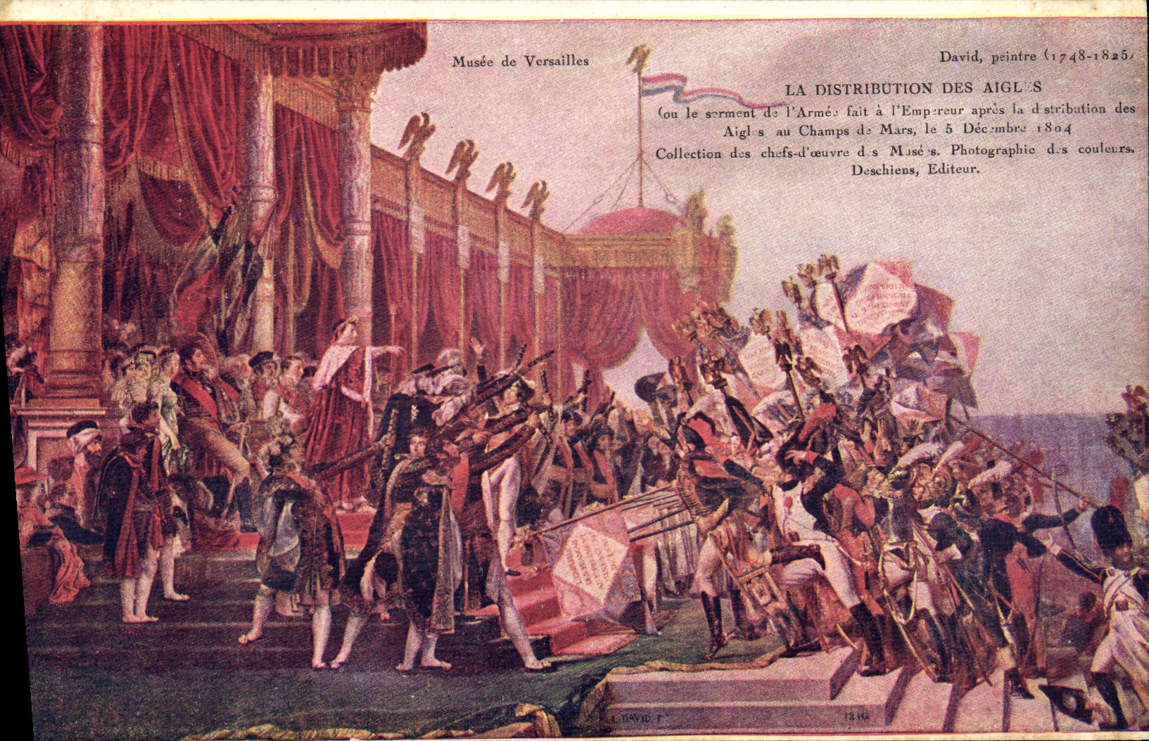 VINTAGE POSTCARD Museum of Versailles Distribution of the Militaria Eagles