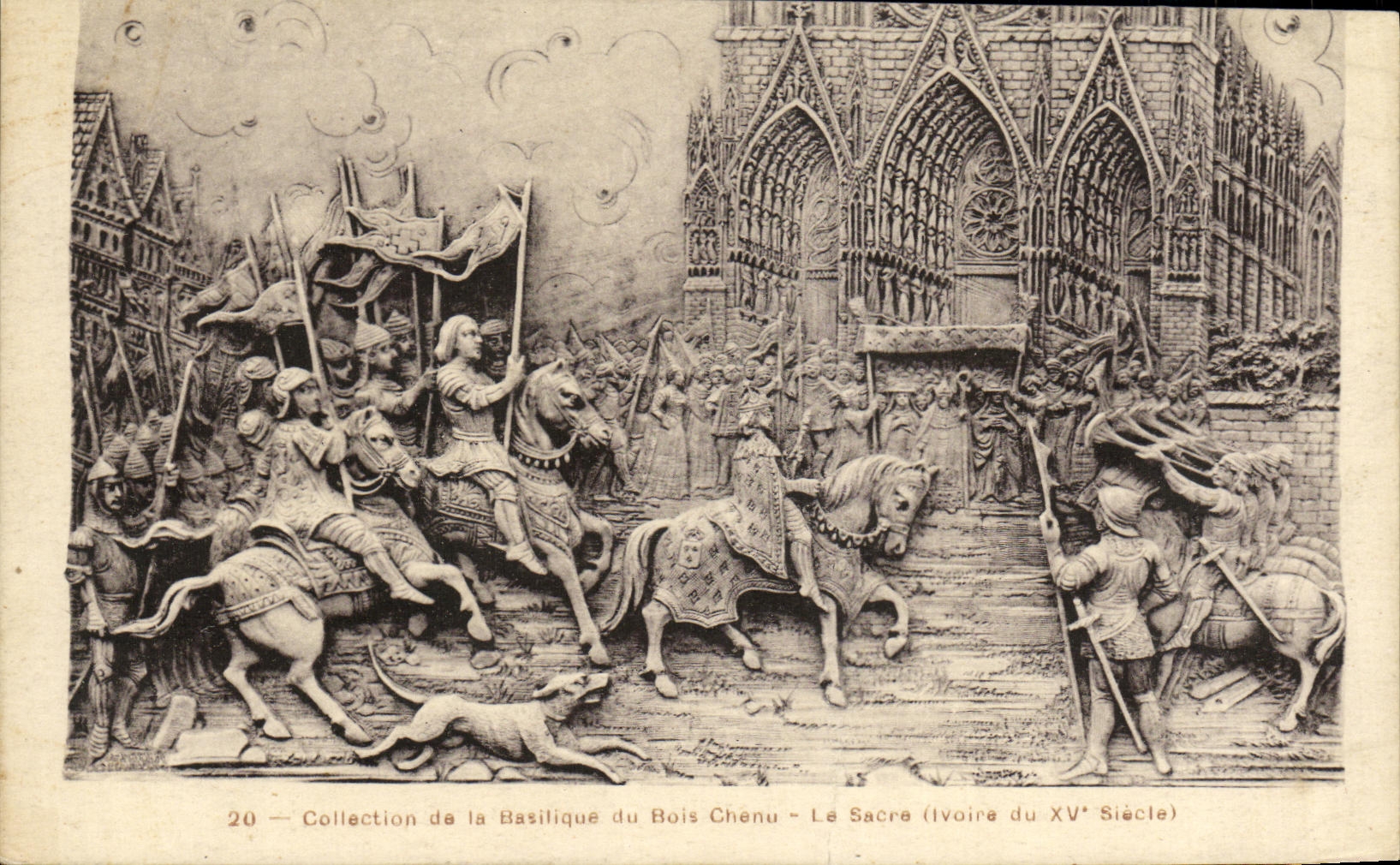 VINTAGE POSTCARD Collection of the basilica of Wood chenu the sacring