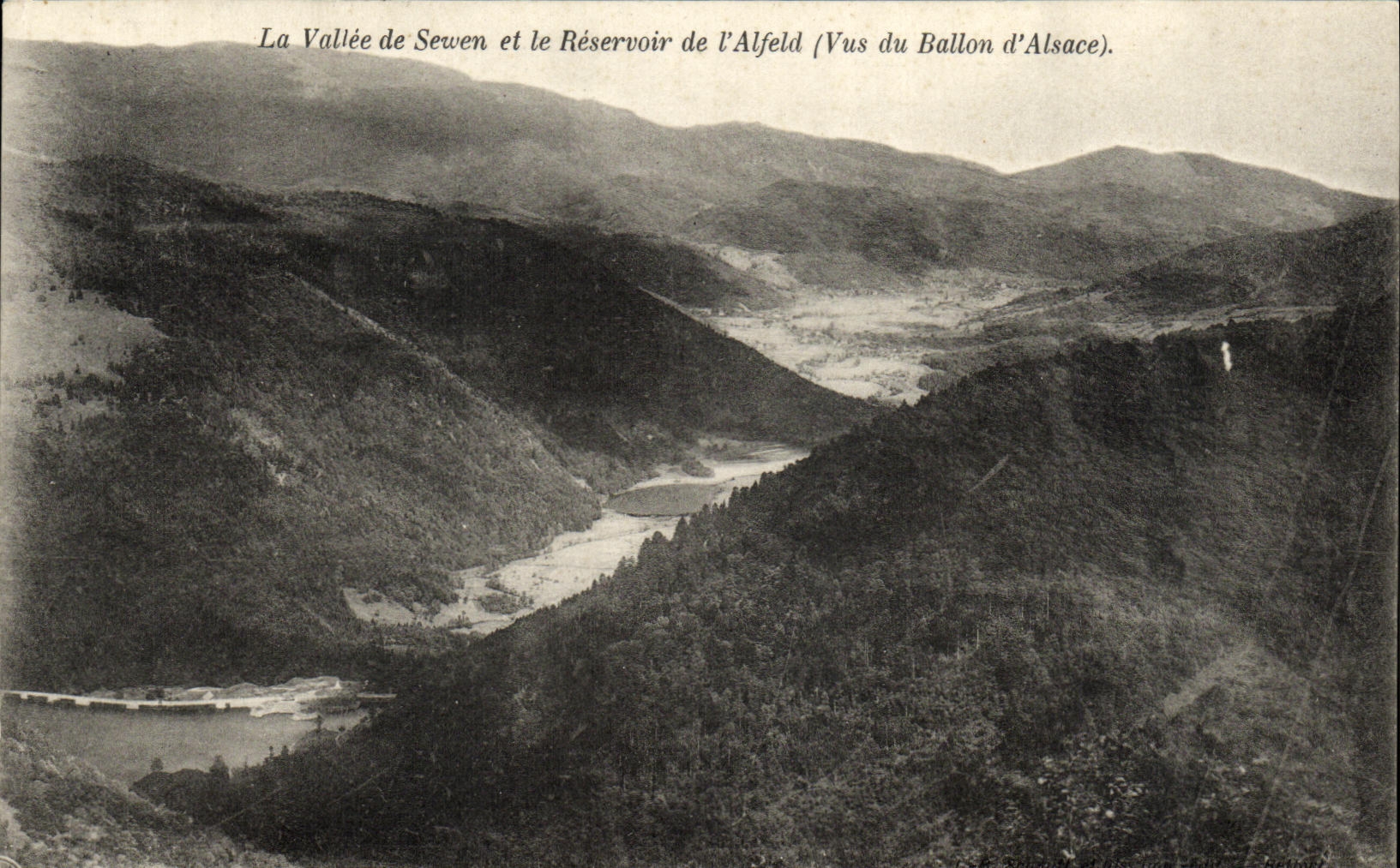 VINTAGE POSTCARD Valliee de Sewen and the Tank of L Alfeld Seen of the balloon D Alsace