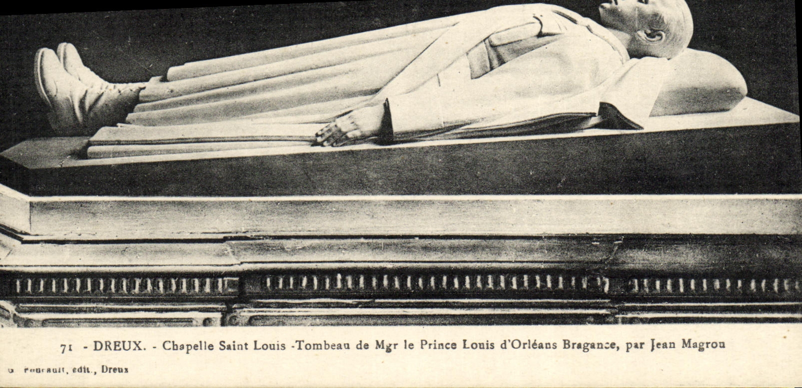 Tumba de St  Louis de la camara acorazada de Dreux de la POSTAL de la VENDIMIA de Mgr el principe Louis D Orleans Bragance de Jean Magron