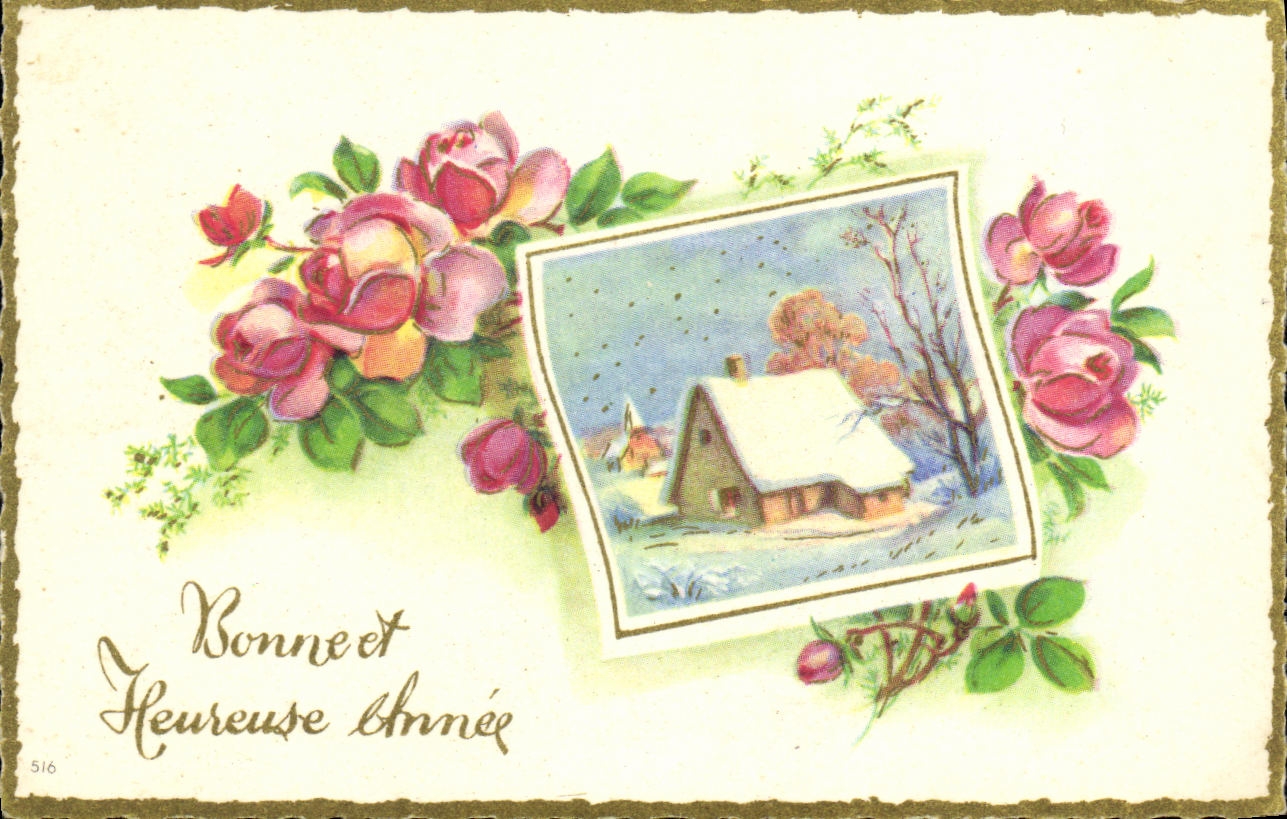 VINTAGE POSTCARD Good and Hereuse Year