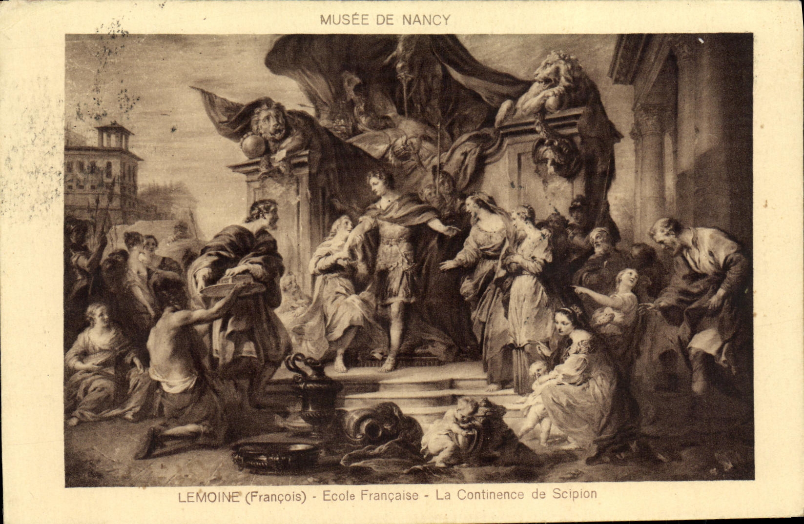CPA Musee de Nancy Le moine Ecole Francaise La Continence de Scipion