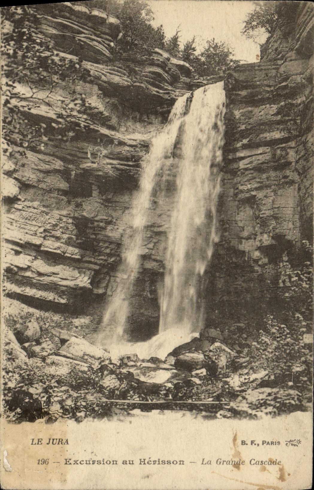 VINTAGE POSTCARD the Jura Excursion with the Hedgehog the Large Cascade