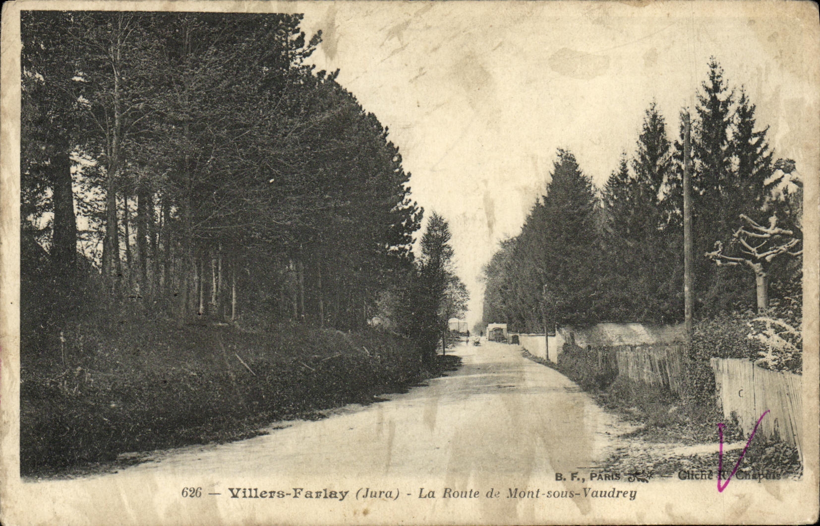 VINTAGE POSTCARD Villers Farlay the Road of Mount under Vaudrey