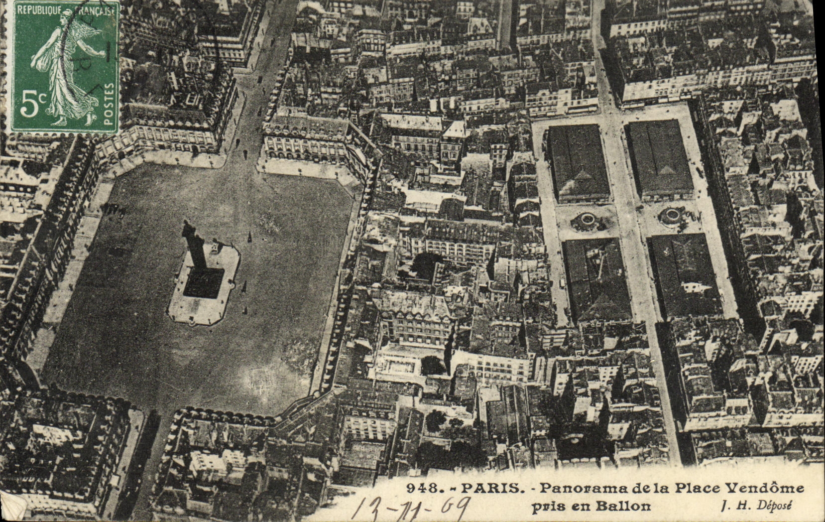 CPA Paris Panorama de la Place Vendome pris en Ballon