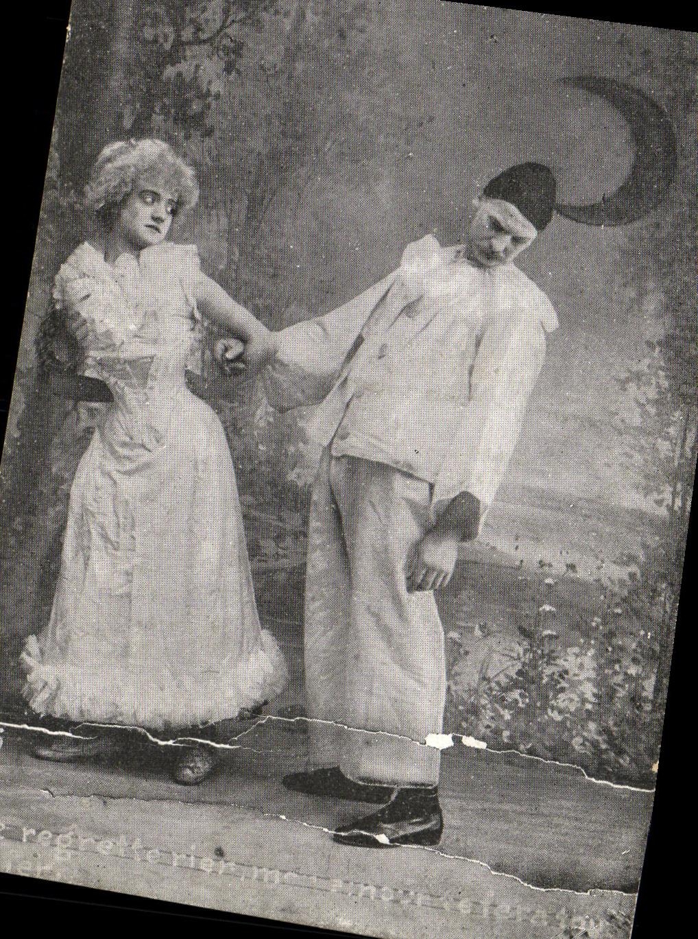 VINTAGE POSTCARD Harlequin the Moon