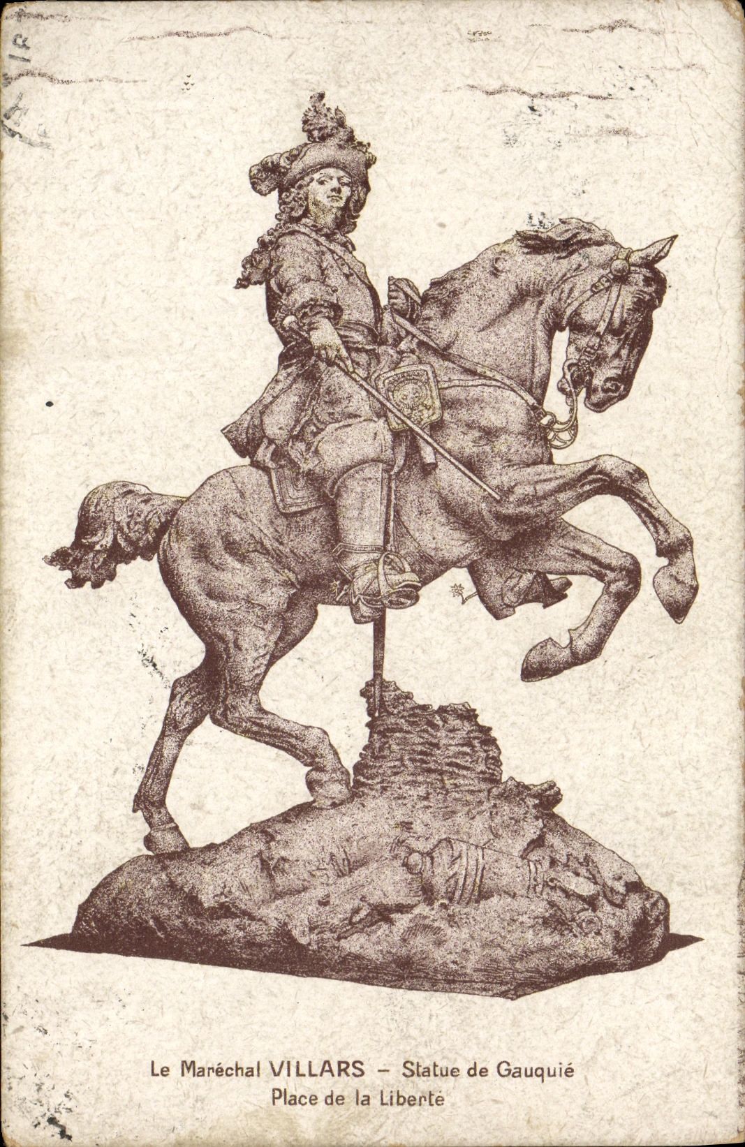 POSTAL de la VENDIMIA las reglas del mariscal de Villars de palacio de Gauquie de la libertad