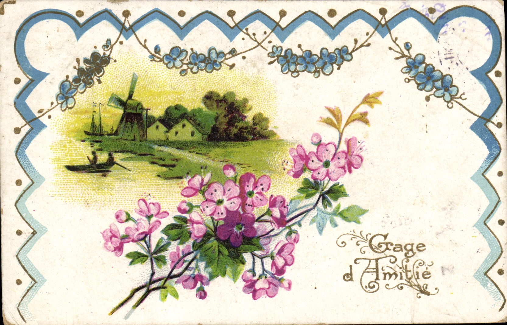 CPA Gage Amitie Fleurs Moulin 