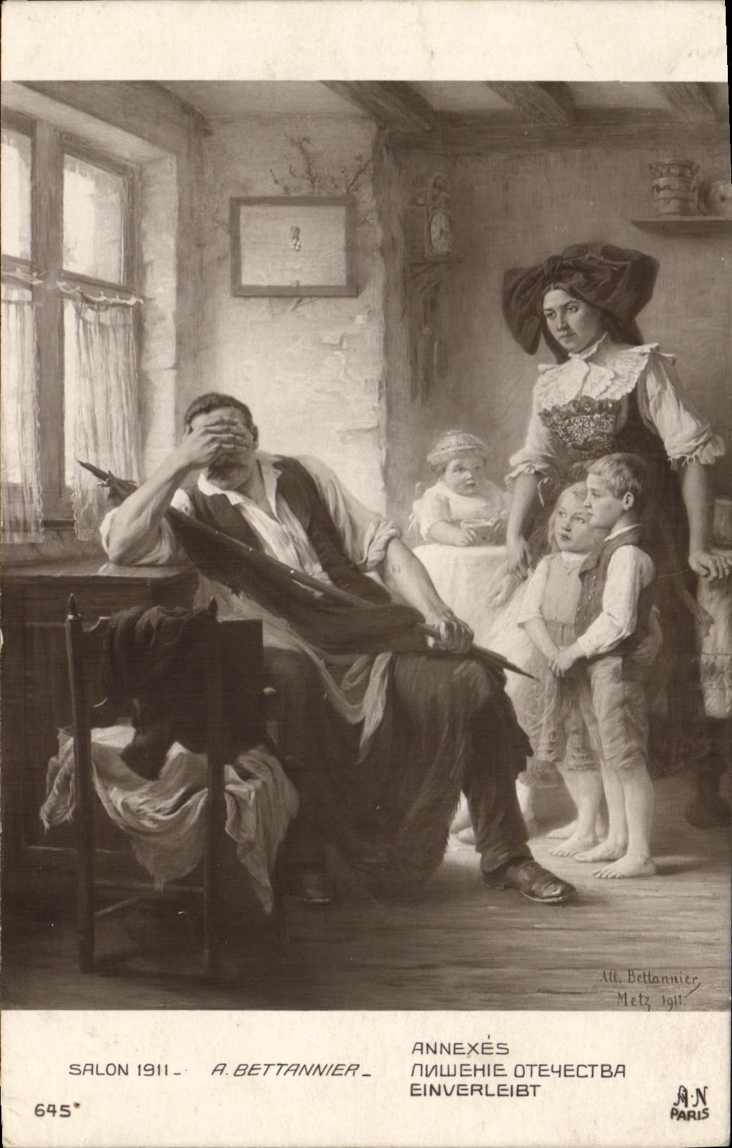 VINTAGE POSTCARD Salon 1911 has Bettannier Annexes Alsace