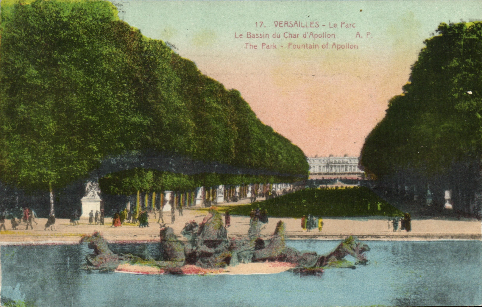 POSTAL Versalles de la VENDIMIA el parque el lavabo del tanque D Apolo