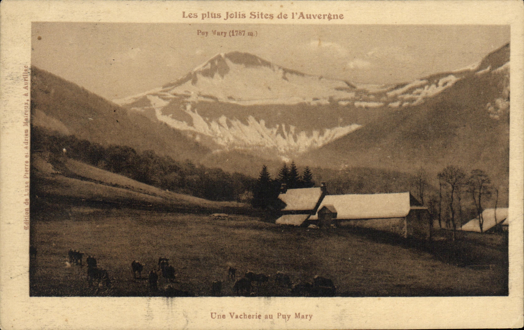 VINTAGE POSTCARD Prettiest Sites of L Auvergne a nasty trick in Puy Mary