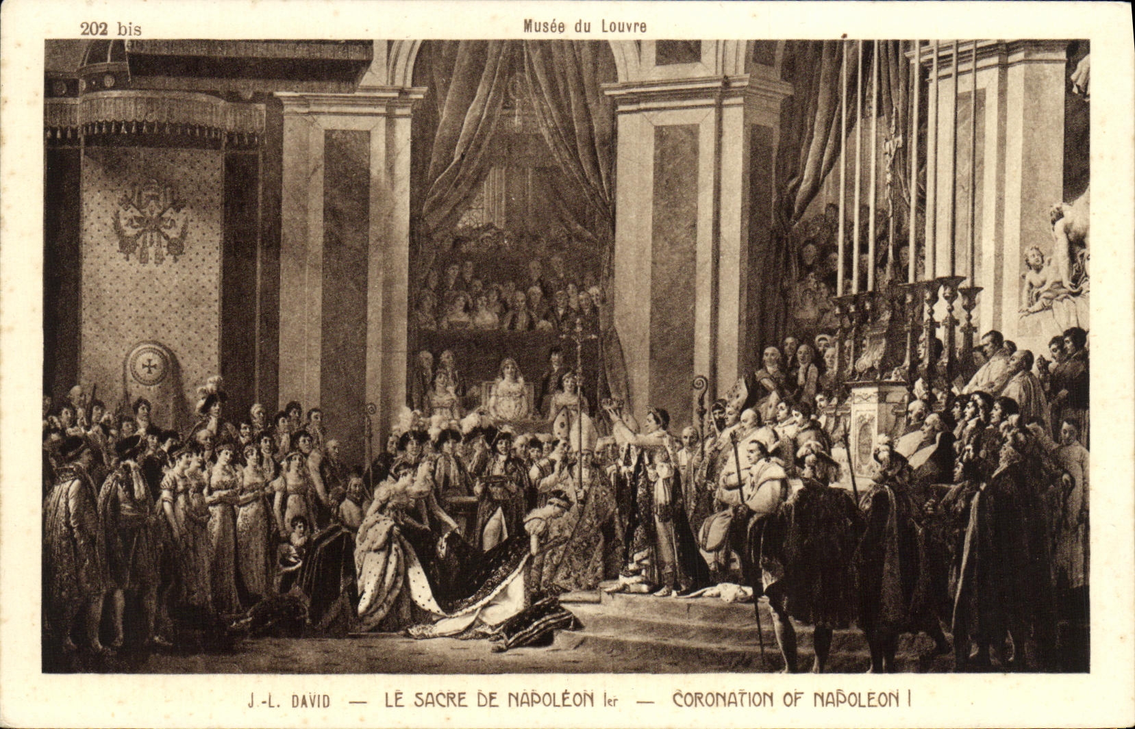 VINTAGE POSTCARD Museum of Louvre the Sacring of Napoleon 1st