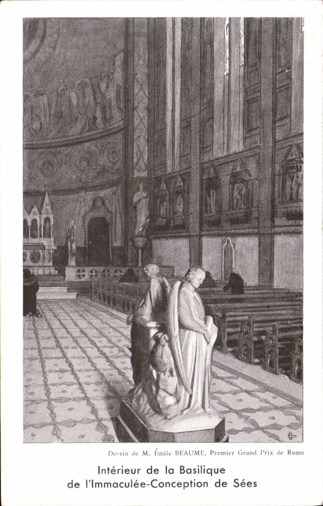 CPA Interieiur de la Basilique de l lmmaculee Conception de Sees