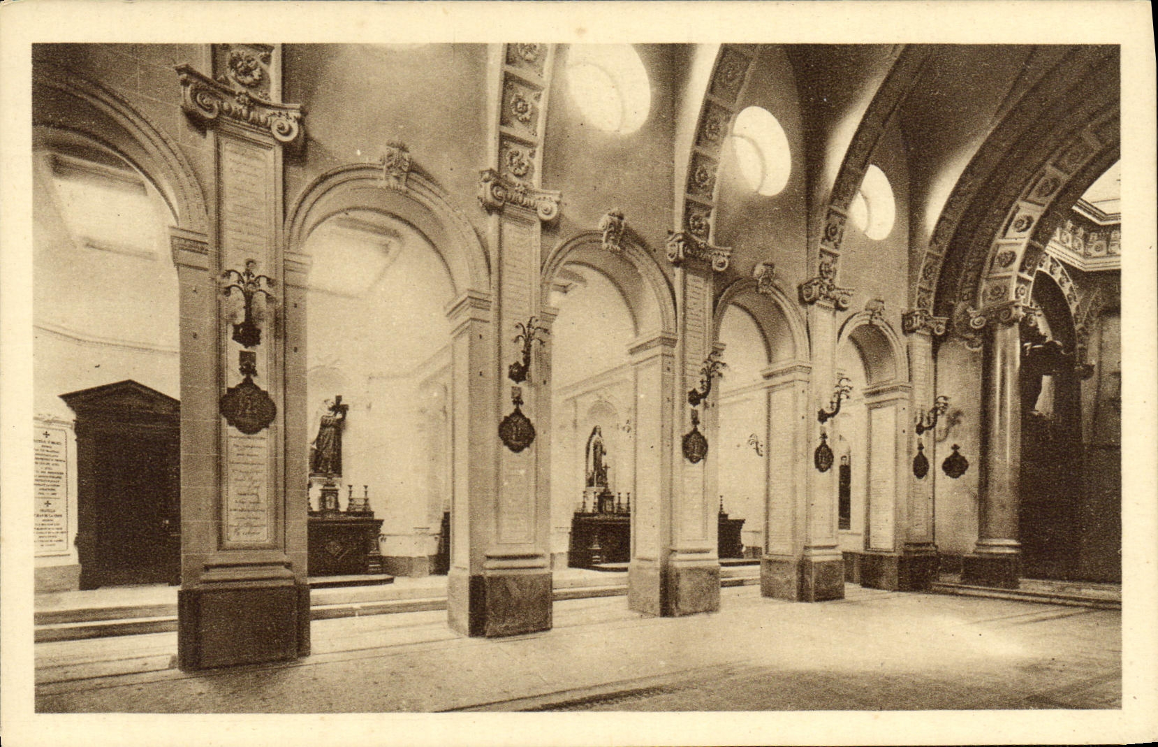 VINTAGE POSTCARD La Chapelle of the Carmelite nuns of Lisieux small side furnace bridges