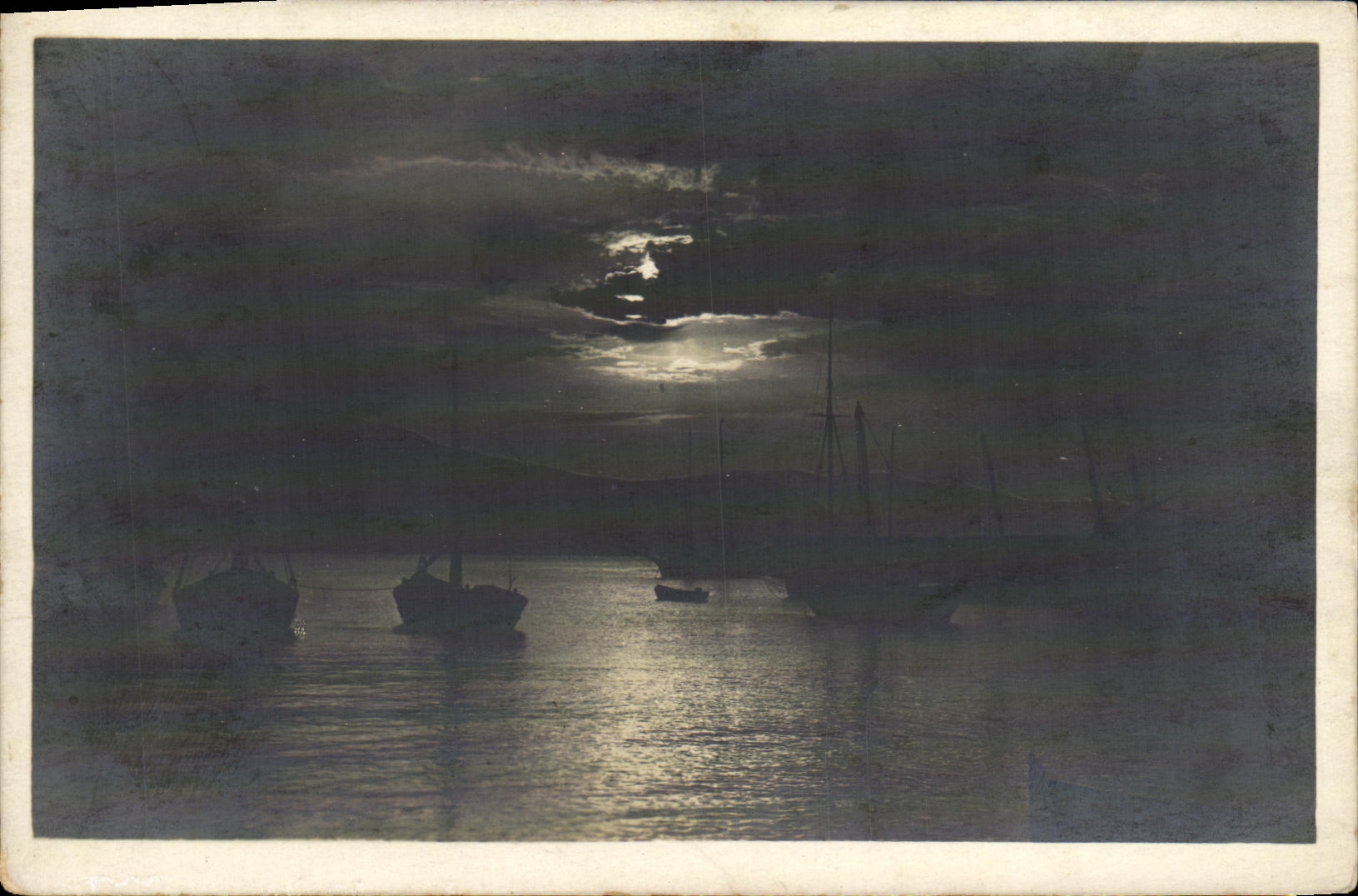 VINTAGE POSTCARD Landscape Boat