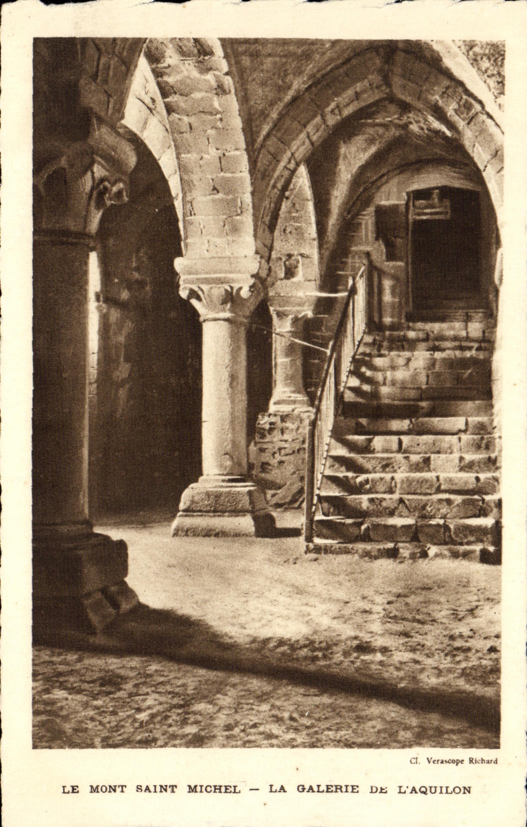 VINTAGE POSTCARD Mont Saint Michel the Gallery of L North wind