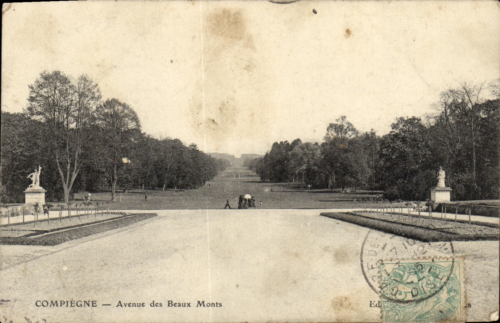 Avenida de Compiegne de la POSTAL de la VENDIMIA de los montajes hermosos
