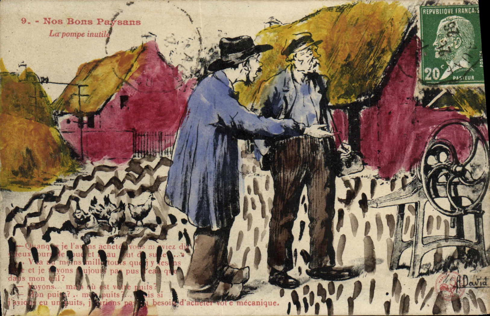 CPA Nos Bons Paysans La pompe inutile Folklore