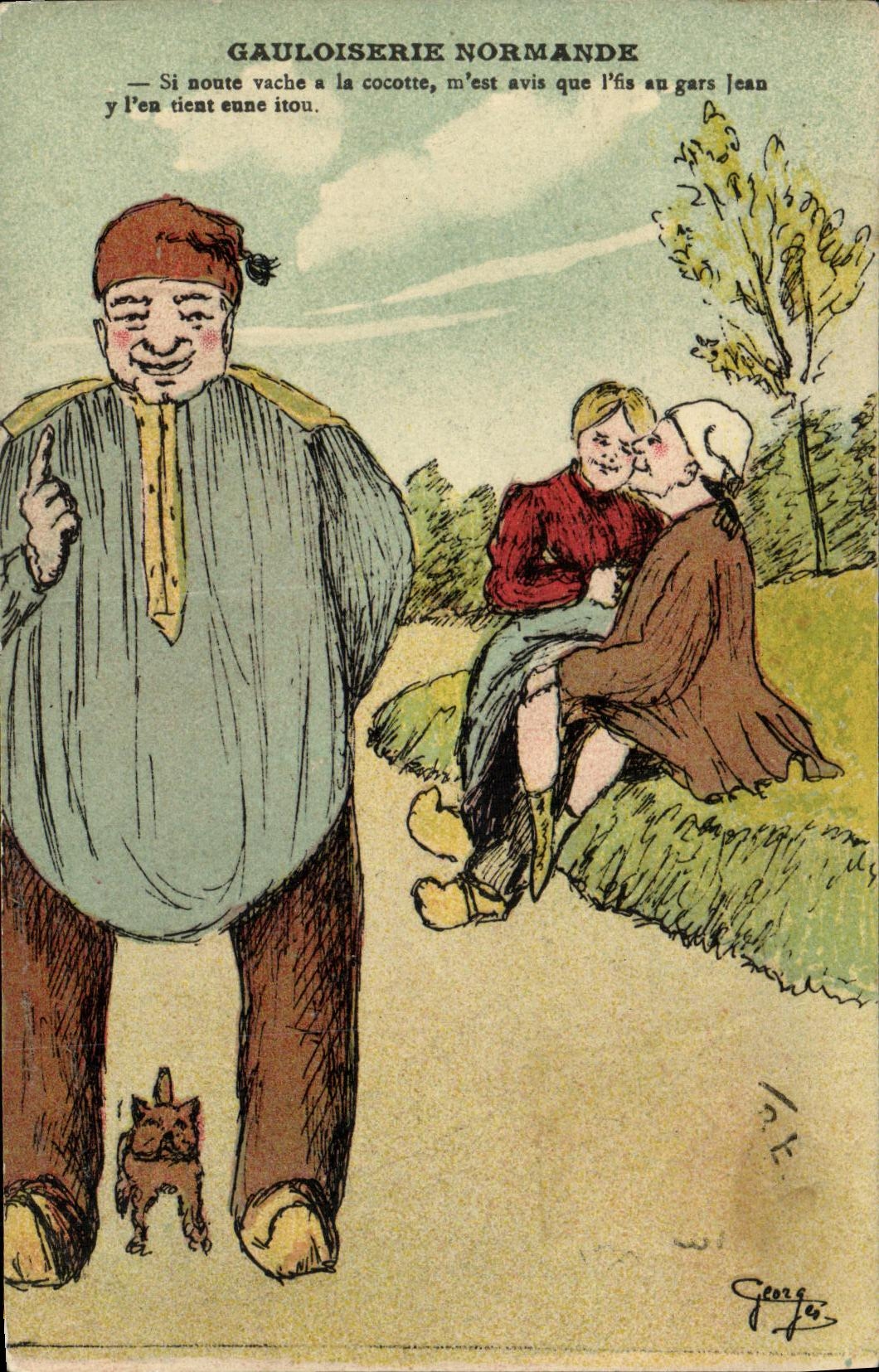 CPA Gauloiserie Normande Folklore 