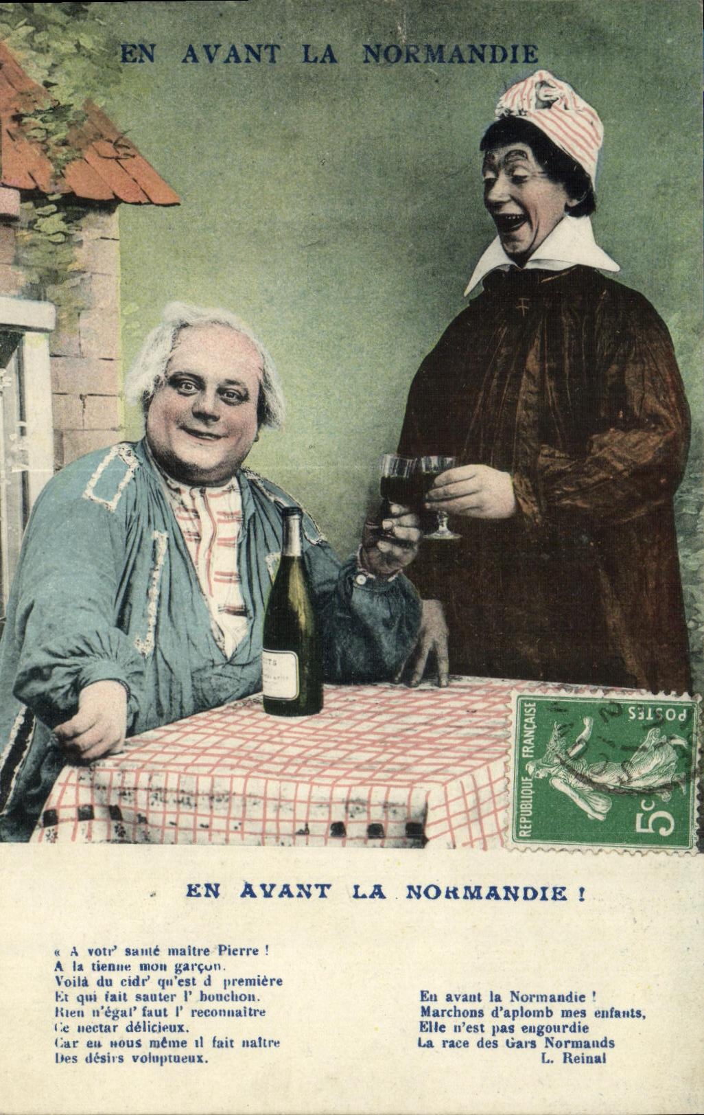 POSTAL de la VENDIMIA a continuacion el folklore normando