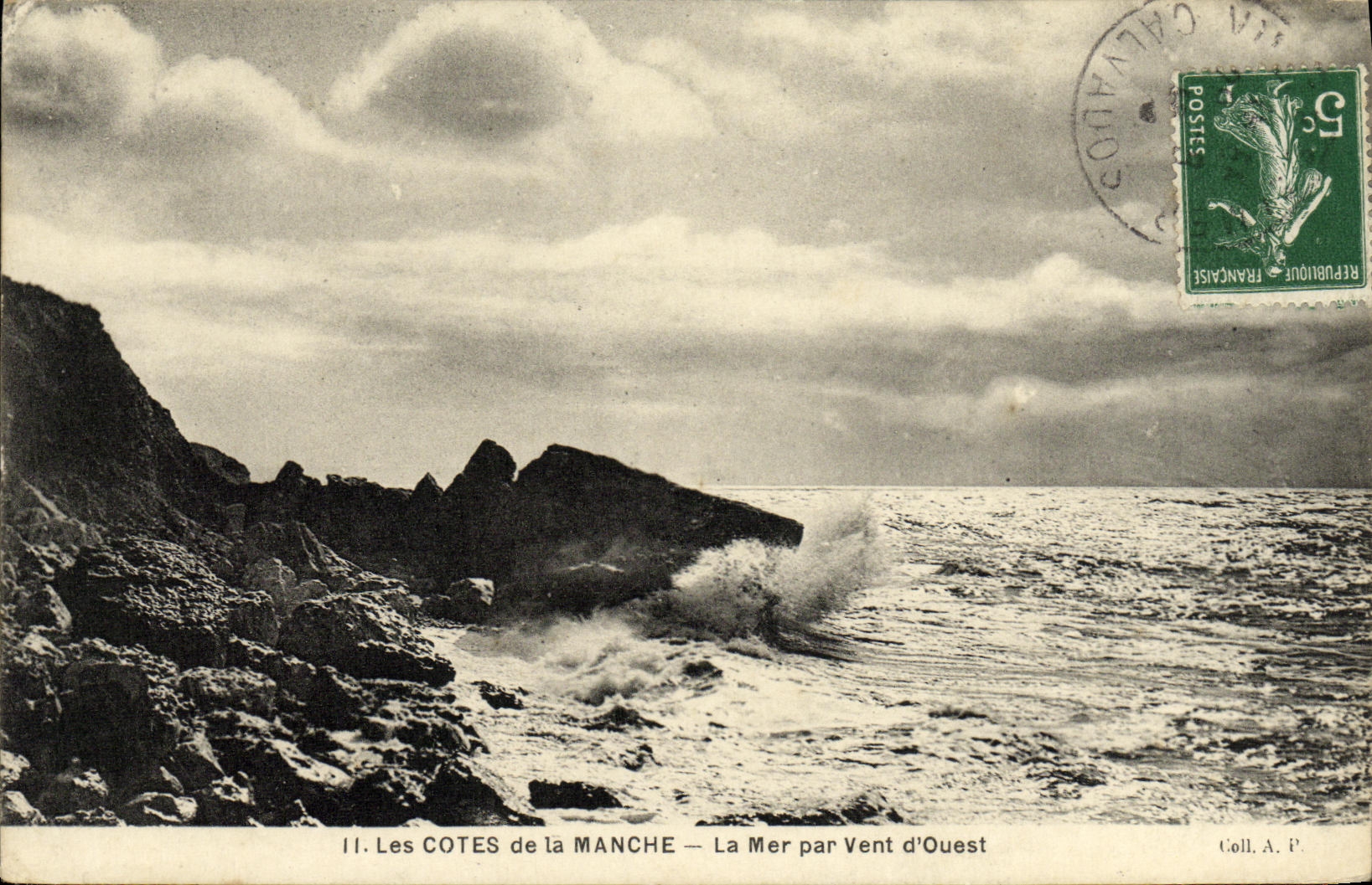 VINTAGE POSTCARD Dimensions of the English Channel the Sea Wind D Western