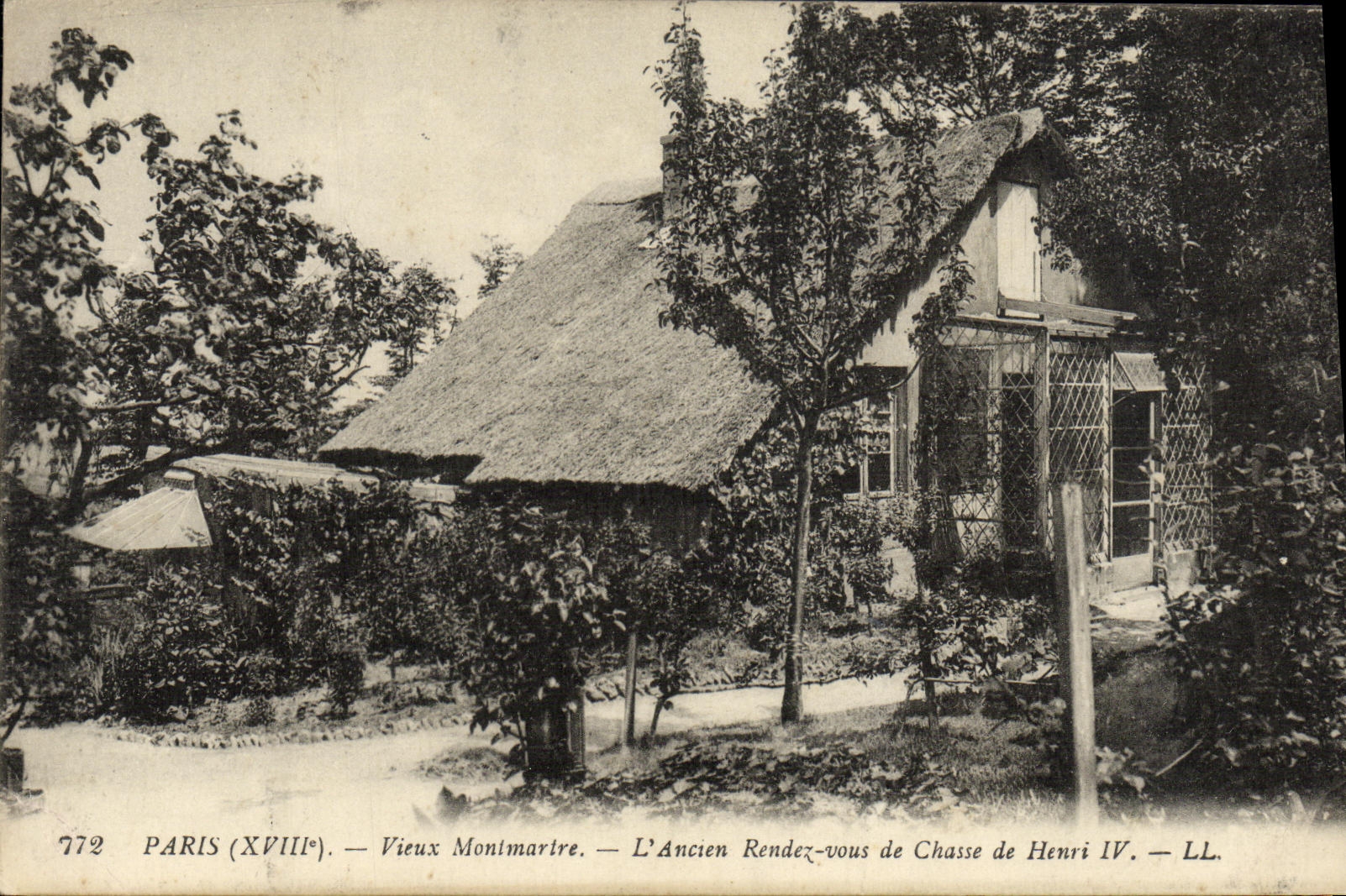 POSTAL Paris Vieux Montmartre L vieja vuelta de la VENDIMIA de la caza de Enrique lV