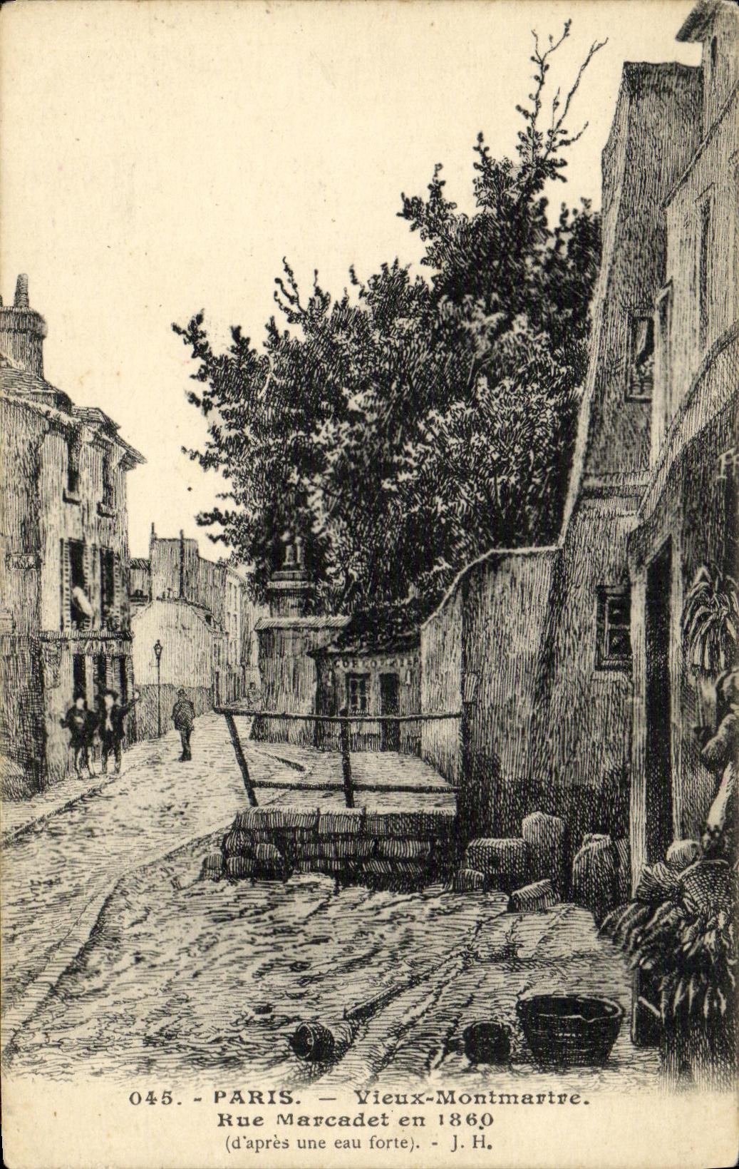 CPA Paris Vieux Montmartre Rue Marcadet en 1860