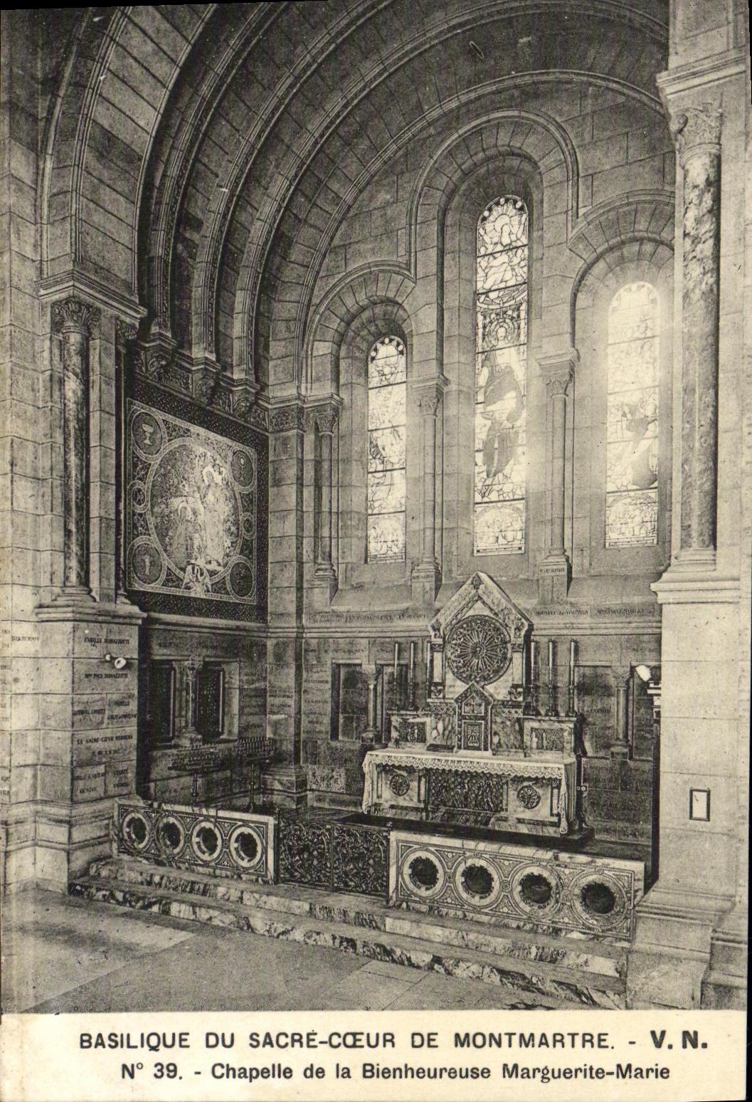 VINTAGE POSTCARD Basilica of the Sacring Heart of Montmartre V NR Vault of Bienhereuse Marguerite Marie