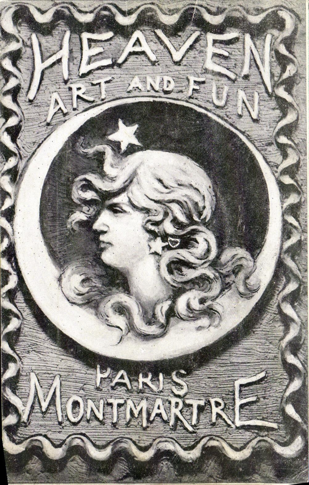 VINTAGE POSTCARD Paris Montmartre Heaven Art and Fun