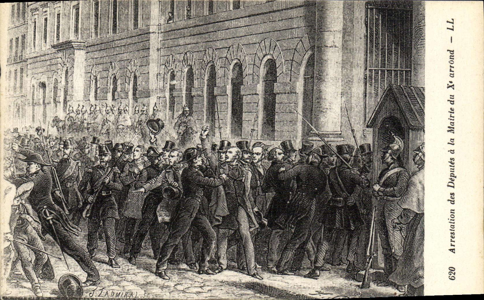 VINTAGE POSTCARD Arrest of the Deputies to the Town hall of X E arrond